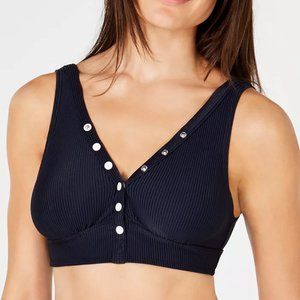 Tommy Hilfiger Ribbed Snap-Front Bikini Top